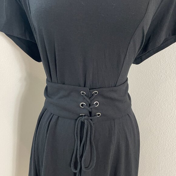 NEW Torrid Womens Plus 3X Black Lace Up Corset Short Sleeve T Shirt Dress - Picture 2 of 10